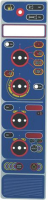 BLUE ELECTROMECHAN.PLATE WITH RED INDEX