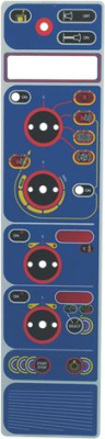 BLUE ELECTROMECHAN.PLATE WITH RED INDEX 