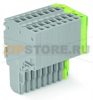 2-проводная розетка; 1,5; 9-пол.; 1,50 mm; серые, желто-зеленые Wago 2020-209/000-036