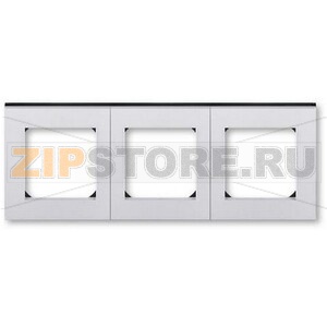 Рамка трехместная, серебро/дымчатый чёрный ABB 2CHH015030A6070 