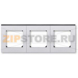 Рамка трехместная, серебро/дымчатый чёрный ABB 2CHH015030A6070 