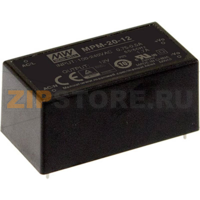Блок питания AC/DC на печатную плату, 24 В/DC, 0.9 А, 21.6 Вт Mean Well MPM-20-24 