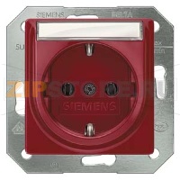 DELTA I-SYSTEM КРАСНЫЙ РОЗЕТКА SCHUKO 10A DC/16A AC 250В C БЕЗРЕЗЬБОВЫМИ КОНТАКТНЫМИ ЗАЖИМАМИ С ПОЛЕМ ДЛЯ НАДПИСИ ЭЛ.-МЕХ.ЧАСТЬ Siemens 5UB1536