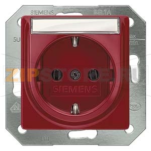 DELTA I-SYSTEM КРАСНЫЙ РОЗЕТКА SCHUKO 10A DC/16A AC 250В C БЕЗРЕЗЬБОВЫМИ КОНТАКТНЫМИ ЗАЖИМАМИ С ПОЛЕМ ДЛЯ НАДПИСИ ЭЛ.-МЕХ.ЧАСТЬ Siemens 5UB1536 