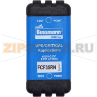 Предохранитель, 35 A, AC 600 В, DC 600 В, 300 кА, 26x29x55 мм, CF, J, 1P, UL, CSA, быстродейству