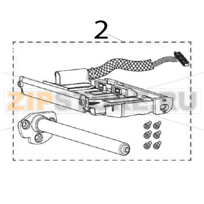 Thermal transfer print mechanism Zebra ZT231 Thermal transfer print mechanism Zebra ZT231Запчасть на деталировке под номером: 2