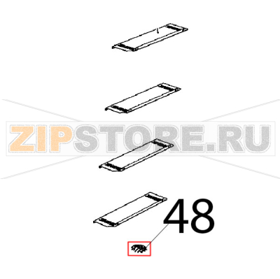 Tappo per tubo di scarico liquidi Unox XBC 1005E Tappo per tubo di scarico liquidi Unox XBC 1005EЗапчасть на деталировке под номером: 48