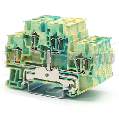 Клемма пружинная, заземляющая, желто-зеленая CHIKU RNSTB 2,5-PE 