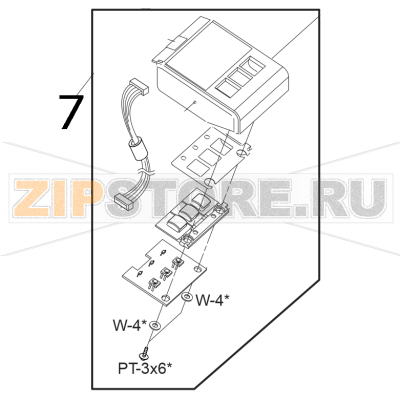 Operation panel ass&#039;y Toshiba TEC B-852-TS22-QP-R Operation panel ass'y Toshiba TEC B-852-TS22-QP-RЗапчасть на деталировке под номером: 7