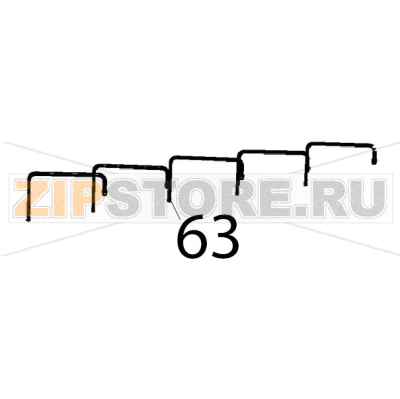 Tubo est. umidita&#039; and RC1165A0 Unox XVC 1005EP Tubo est. umidita' and RC1165A0 Unox XVC 1005EPЗапчасть на деталировке под номером: 63