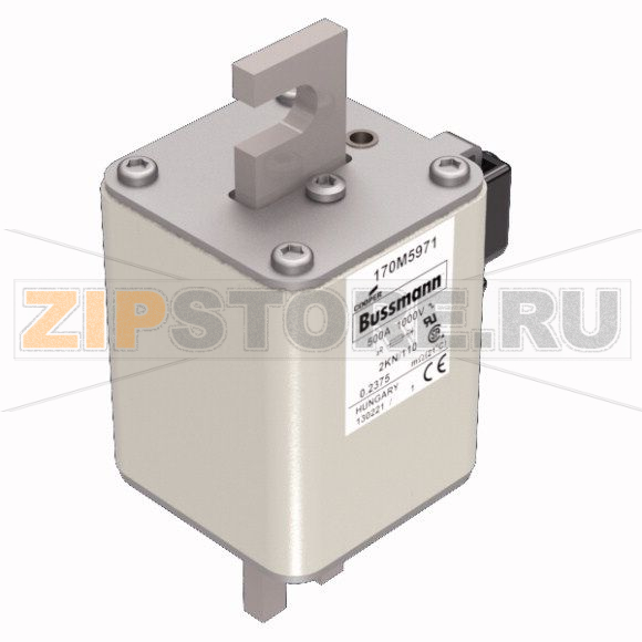 Предохранитель, 500 A, AC 1000 В, 150 кА, DIN 2, 59x77x138 мм, aR, DIN, IEC Eaton FUSE 500A 100 