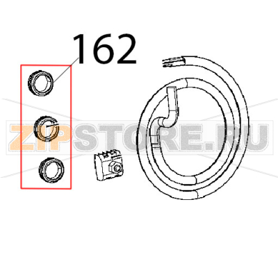 Wall passing with diaphragm Unox XB 895 Wall passing with diaphragm Unox XB 895Запчасть на деталировке под номером: 162
