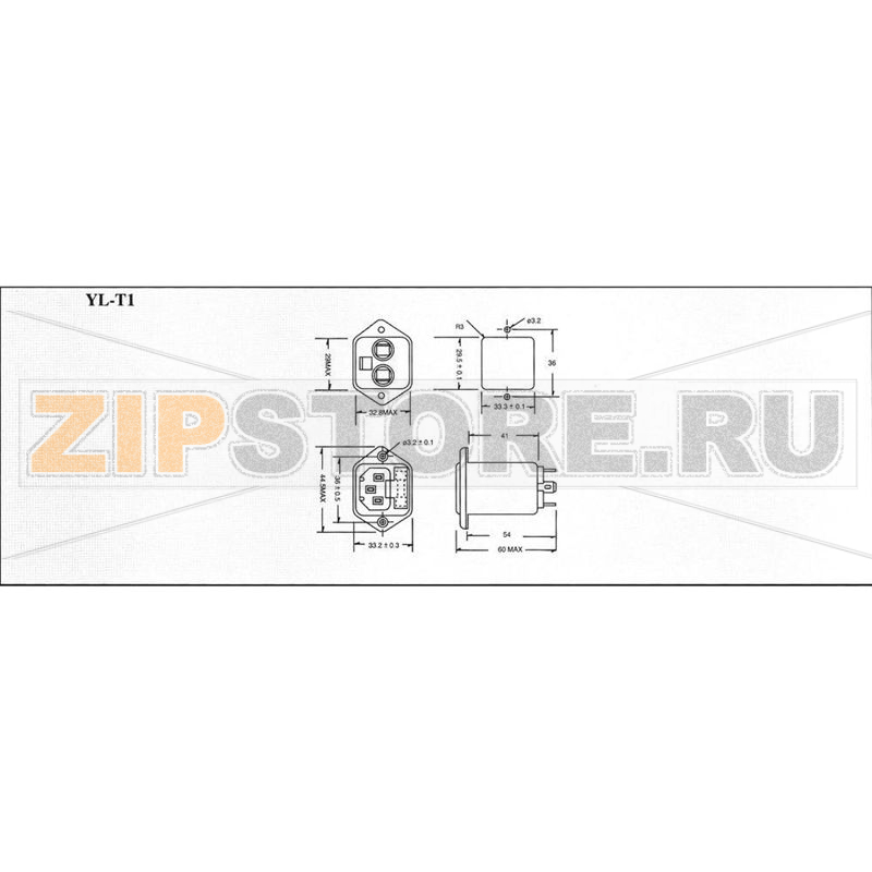 Фильтр сетевой 250 В/AC, 10 A, 0.3 мГн, 60x45x33.5 мм, 1 шт Yunpen YL10T1 