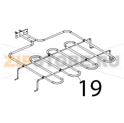 Resistenza piana 1200 W, 230 V Unox XL 195 Resistenza piana 1200 W, 230 V Unox XL 195Запчасть на деталировке под номером: 19