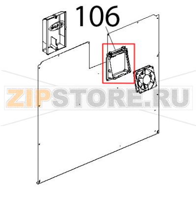Supporto ventola raffreddamento CT-BT Unox XBC 815G Supporto ventola raffreddamento CT-BT Unox XBC 815GЗапчасть на деталировке под номером: 106