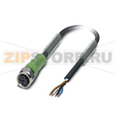 Кабель для датчика / исполнительного элемента Phoenix Contact SAC-4P-10,0-PUR/M12FS VA 4-полюсн., PUR без галогенов, темно-серый RAL 7021, свободный конец, к Гнездо прямое M12, А-кодирование, Длина кабеля: 10 м.Минимальный заказ: 5 шт.Упаковка: 5 шт.