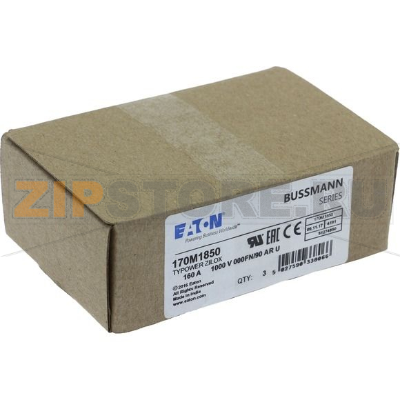 Предохранитель, 160 A, DC 1000 В, size 000, 24x36x115 мм, aR, IEC Eaton FUSE 160A 1000V 000FN/9 
