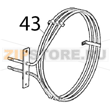 Resistenza circolare D=230, 3 spire Unox XFT 110 Resistenza circolare D=230, 3 spire Unox XFT 110Запчасть на деталировке под номером: 43