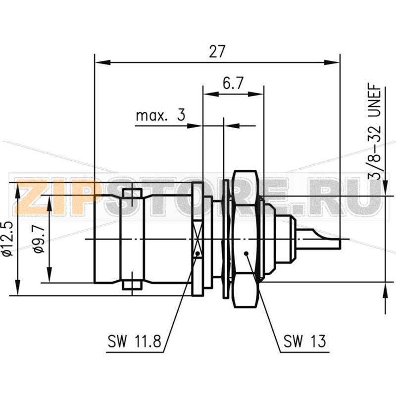 Разъем BNC, 50 Ом, 1 шт Telegärtner J01001A1219 