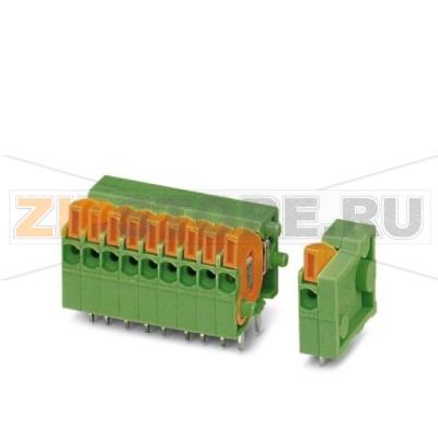 Клеммы для печатного монтажа Phoenix Contact FFKDSA1/H-2,54- 4 Номинальный ток: 6 А, Номинальное напряжение: 160 В, Размер шага: 2,54 мм, Полюсов: 4, Тип подключения: Пружинные зажимы, Монтаж: пайка, Направление подключения, проводник / печатная плата: 0 °.Минимальный заказ: 50 шт.Упаковка: 50 шт.