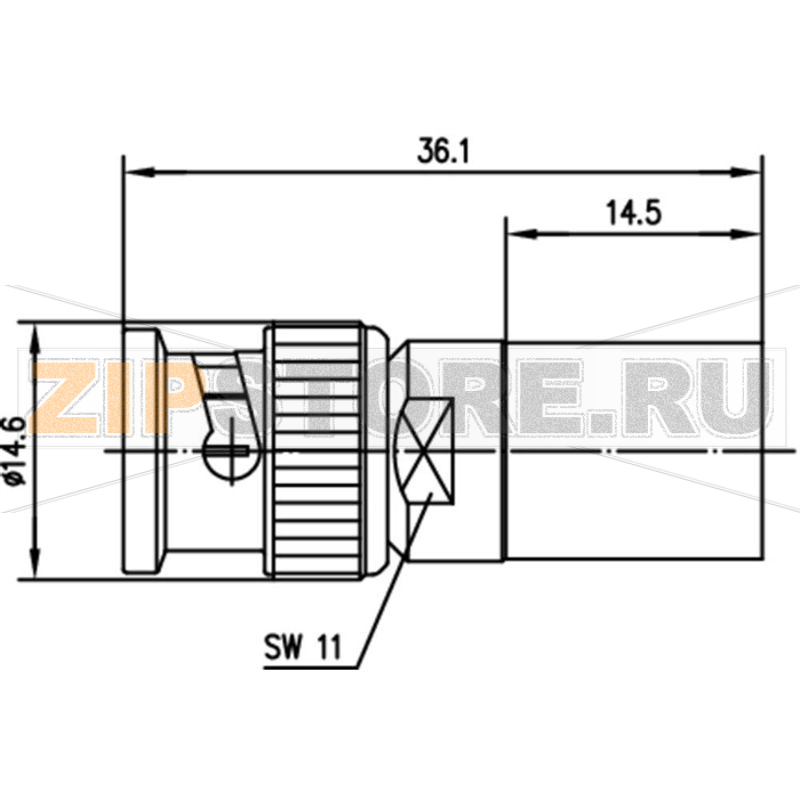 Разъем BNC, 75 Ом, 1 шт Telegärtner J01002A0046 