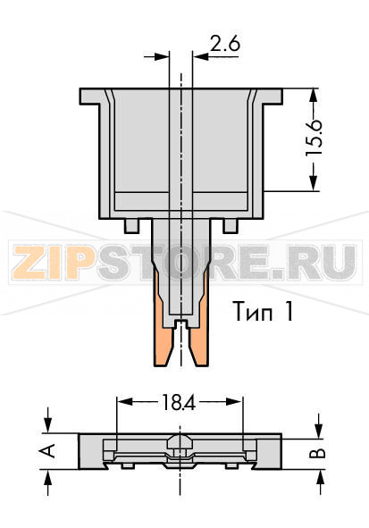 Пустой корпус вилки; серые Wago 280-801 