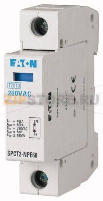 Ограничитель перенапряжения, 1+N полюс Eaton SPCT2-NPE60/1 