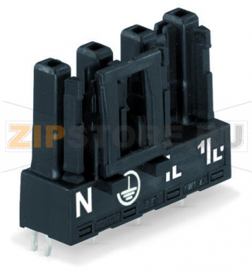 Розетка для печатных плат; прямые; 4-пол.; Код. A; белые Wago 770-824 Protected against mismating and maintenance-freePush-in CAGE CLAMP® spring pressure connection technology allows solid conductors to be simply pushed into a unit.Two wire connections per pole for loops or bridgesAdditional variable coding is possible....
