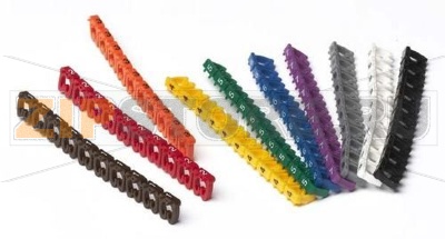 Hyperline MA-55-R Маркеры (клипсы) на кабель, защелкивающиеся D 4-5.5мм, ''0''-''9'', 10 цветов (100 шт.) 