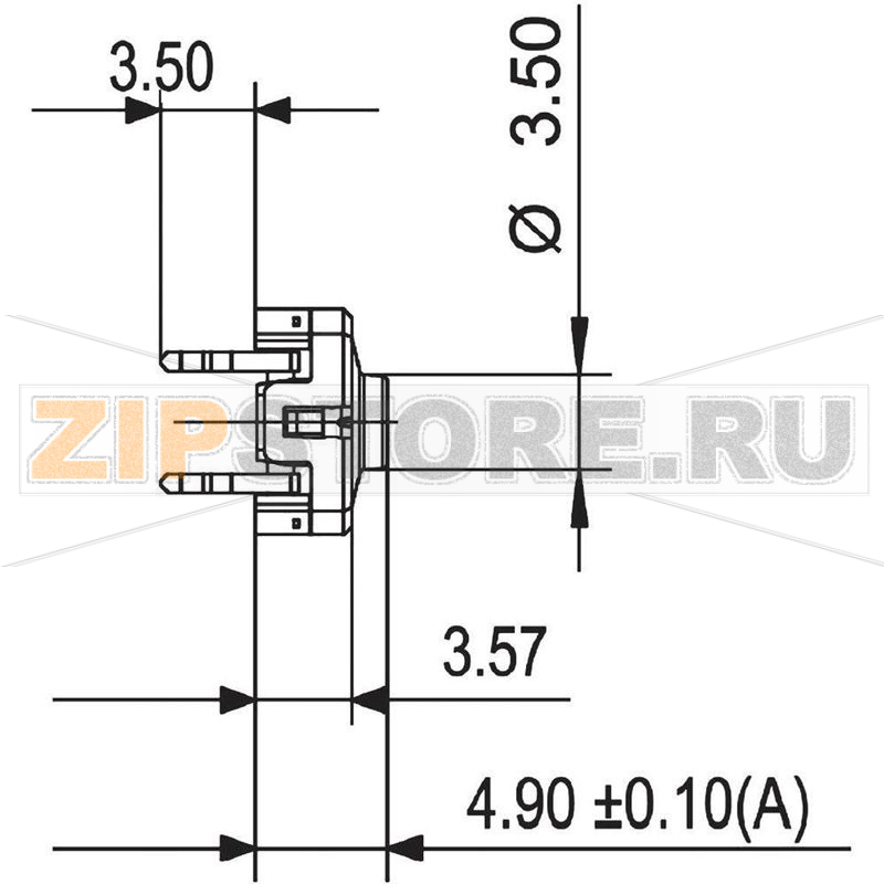 Кнопка 42 В DC/AC, 0.1 А, 1 x выкл/вкл, без фиксации, 1 шт Rafi 1.14.100.501/0000 