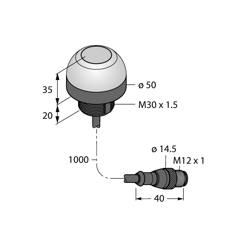 Кнопка емкостная Turck K50RPTGXDQP-800251 