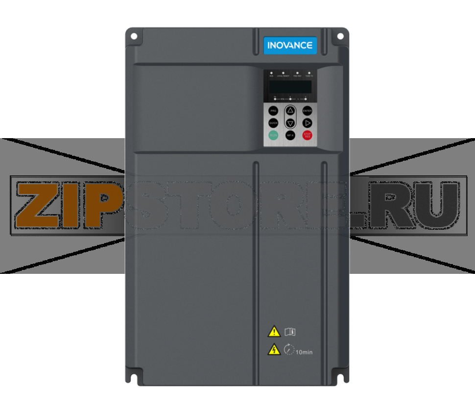 Крановый преобразователь частоты CS710 со встроенным тормозным блоком, дросселем пост. тока и панелью управления, 3 ф. ~380-480 В, 75 А, 37 кВт, IP20 Inovance CS710-4T37GB-INT 