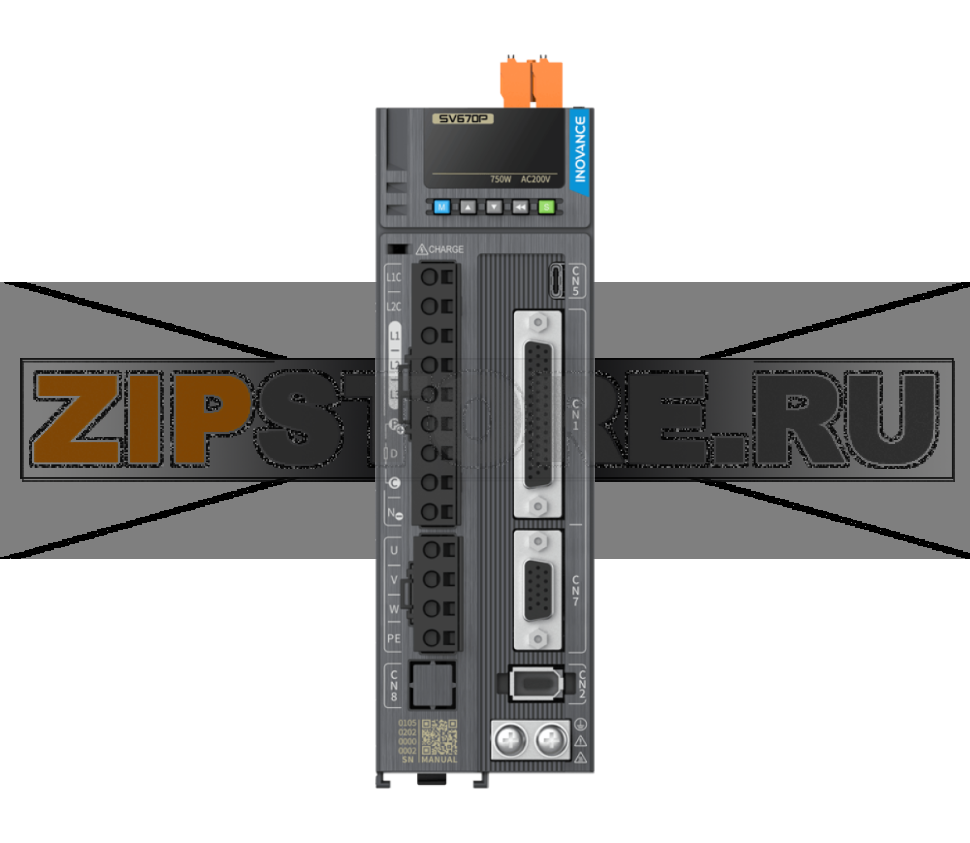 Сервопривод 220 В, 5.5 A, 0.75 кВт, CANopen, CANlink, Modbus RTU, STO, 1 фаза, IP20 Inovance SV670PS5R5I-FS-INT 