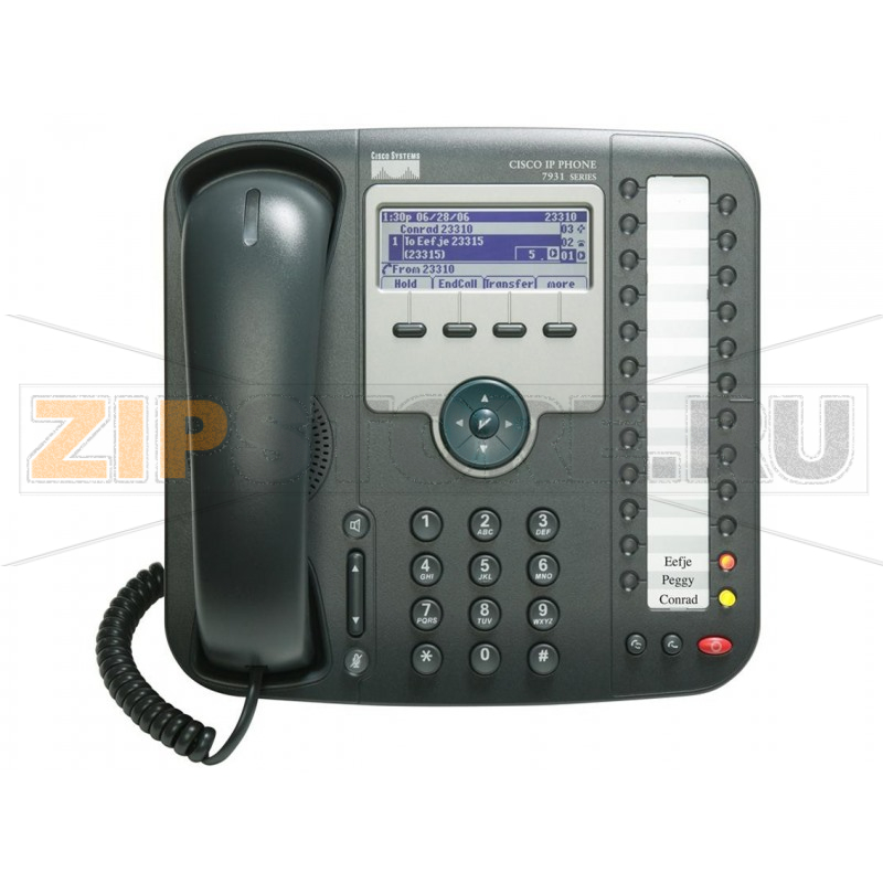 IP-телефон 48 В/DC, 2xFE (PoE), 24 линии, SIP/SCCP, 192x64 пкс, RJ-9 Cisco CP-7931G 