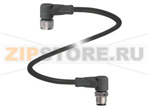 Кабель датчика-исполнительного устройства Connecting cable, shielded V1-W-BK1,1M-PUR-U5/ABG-V1-W Pepperl+Fuchs Описание оборудованияConnecting cable, M12 to M12, PUR cable 4-pin, shielded