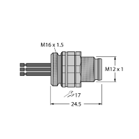 Разъем панельный Turck EC-FSDW4.54-0.5/16