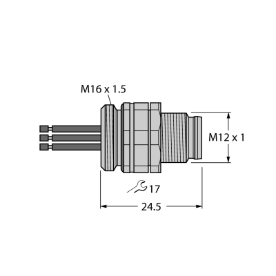 Разъем панельный Turck EC-FSDW4.54-0.5/16 