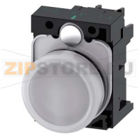 СВЕТОВОЙ ИНДИКАТОР, 22MM, КРУГЛЫЙ, ПЛАСТИК, БЕЛЫЙ МАТОВЫЙ РАССЕИВАТЕЛЬ, С ДЕРЖАТЕЛЕМ, МОДУЛЬ ПОДСВЕТКИ С ИНТЕГРИРОВАННЫМ СВЕТОДИОДОМ 110V AC, ВИНТОВЫЕ КЛЕММЫ, С ГРАВИРОВКОЙ ЛАЗЕРОМ, UPPER AND LOWER CASE, START OF WORD ALWAYS UPPER CASE Siemens 3SU1103-6AA