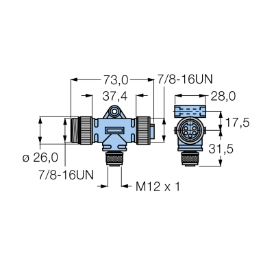 Разветвитель 2-х канальный Turck RSM FKM RKM 57 