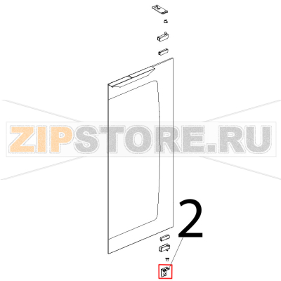 Staffa inox inferiore porta Unox XL 135 Staffa inox inferiore porta Unox XL 135Запчасть на деталировке под номером: 2