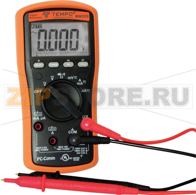 Мультиметр цифровой, CAT IV 300 В, 6000 точек Tempo Communications MM200 