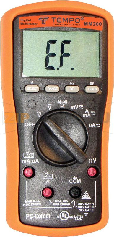 Мультиметр цифровой, CAT IV 300 В, 6000 точек Tempo Communications MM200 