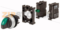 Переключатель зеленый с подсветкой, 1НО, 24В DC Eaton M22-WRLK-G-K10LED-BVP