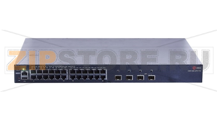 Управляемый стекируемый коммутатор уровня L2+ с поддержкой PoE 802.3af/at, 22 порта 10/100/1000BASE-T PoE, 2 порта комбо 1000BASE-T PoE\SFP, 2 порта 10GbE SFP+, 4K VLAN, 16K MAC адресов, 1 порт USB 2.0 (на передней панели), консольный порт, 2 слота д 