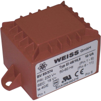 Трансформатор PCB 1x230 В, 1x12 В/AC, 10 ВА, 833 мА Weiss Elektrotechnik 85/372