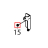 Hex head bolt (spring and flat washer) Hoshizaki IM-65NE