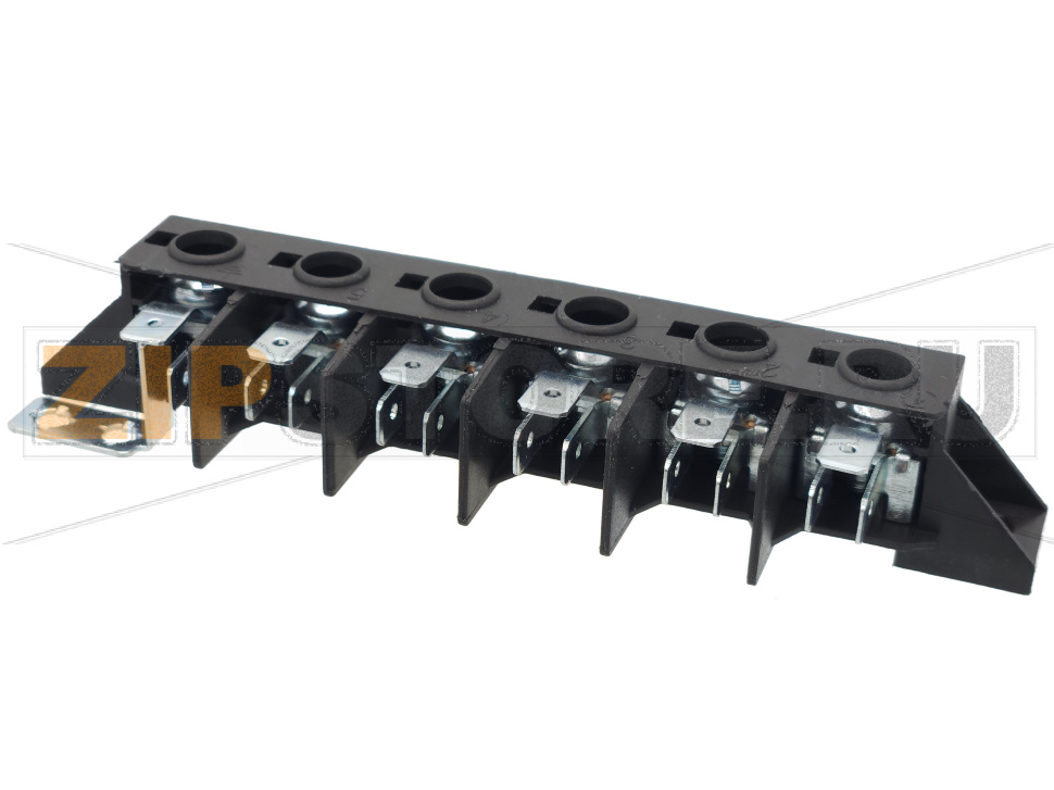 Клеммная колодка 6 контактов Tecnoinox FR4FE7 Клеммная колодка 6 контактов Tecnoinox FR4FE7Запчасть на деталировке под номером: 1