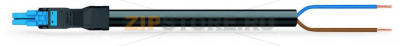 pre-assembled connecting cable; Eca; Socket/open-ended; 2-pole; Cod. I; H05Z1Z1-F 2 x 1,50 mm; 6 m; 1,50 mm; blue Wago 891-8982/116-601 Protected against mismating and maintenance-freeLow profile with 4.4 mm pole spacing...