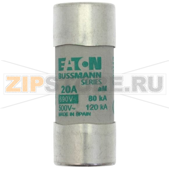 Предохранитель, 20 A, AC 690 В, 80 кА, 22x58 мм, aM, IEC Eaton CYLINDRICAL FUSE 22x58 20A AM 69 