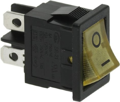 2-ПОЛЮСНЫЙ ЖЕЛТЫЙ ВЫКЛЮЧАТЕЛЬ 16А 250В 